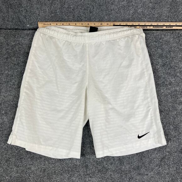 Nike Dri-Fit Shorts Mens M White Lightweight Performance Training Gym Athletic - Picture 1 of 9